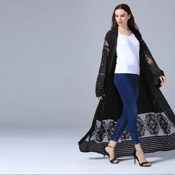 Black Turkish Kimono Duster - Picture 4 of 5